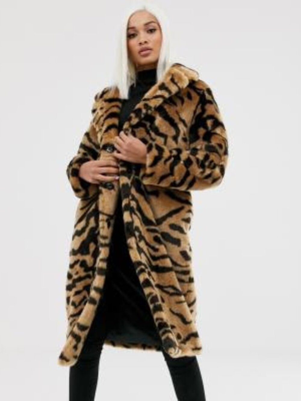 ASOS fur tiger coat
